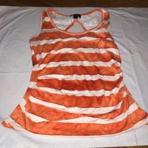 Orange and white striped tank top